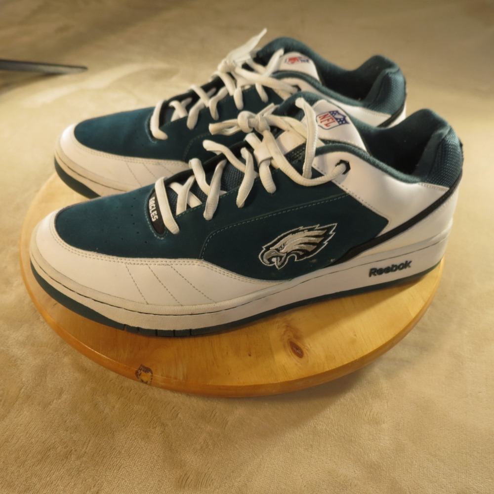 Reebok Philadelphia Eagles Shoes size 14 Mens Green White NFL NFC East Sneakers
